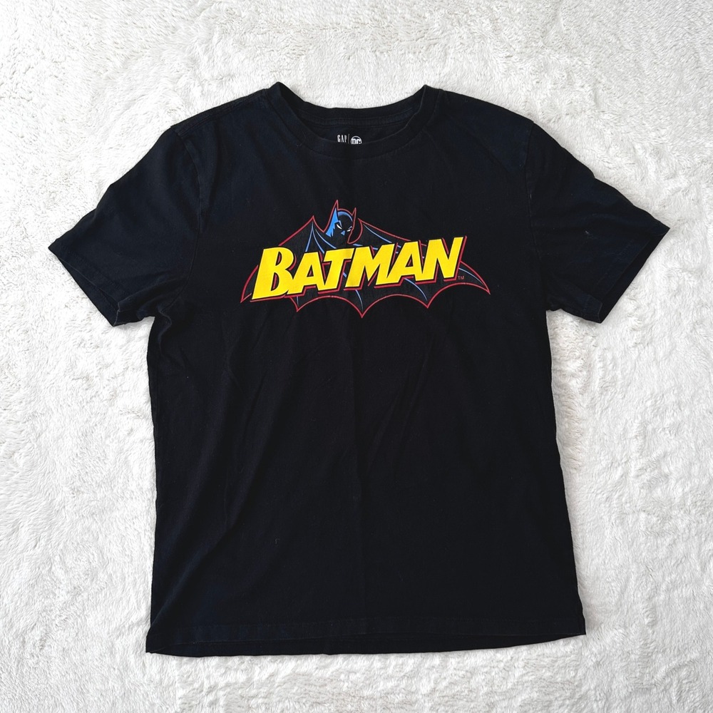 GAP Kids Black Batman Graphic T Shirt Short Sleeve DC Comics Superhero Tee XXL